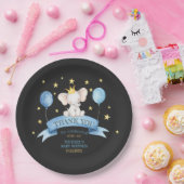 black chalk baby elephant BALLOON ペーパープレート (パーティー)