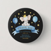 black chalk elephant baby shower celebration 缶バッジ (正面)