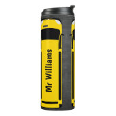 Black Chalkboard School Bus Thermal Tumbler タンブラー (回転左)