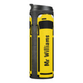 Black Chalkboard School Bus Thermal Tumbler タンブラー (回転右)