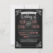 Black chalkboard wedding invitation 招待状 (正面)