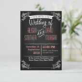 Black chalkboard wedding invitation 招待状 (スタンド正面)