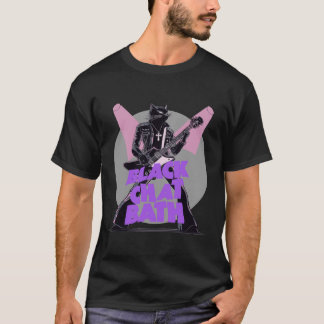 BLACK CHAT BATH - chat rock et humour metal Tシャツ
