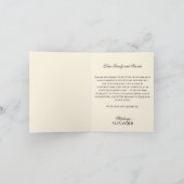 Black Checkered Old Money Photo Wedding Folded サンキューカード (内部)