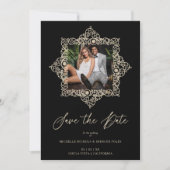 Black Chic Flourish Ornament Lace Effect Photo (正面)