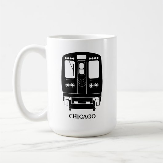 Black Chicago "L"プロフィール コーヒーマグカップ (左)