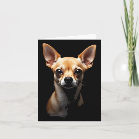 Black Chihuahua Dog Chihuahua Face カード (正面)