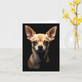 Black Chihuahua Dog Chihuahua Face カード (黄色い花)