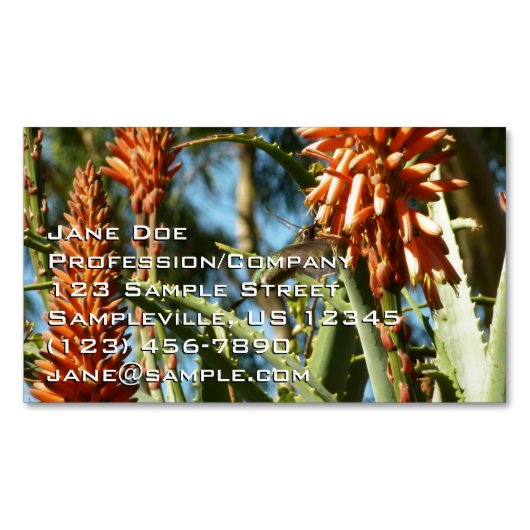 Black-Chinned Hummingbird in Flight マグネット名刺 (正面)