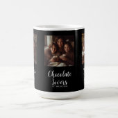 Black Chocolate Lovers Established 3 Photo Script コーヒーマグカップ (中央)