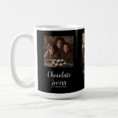 Black Chocolate Lovers Established 3 Photo Script コーヒーマグカップ (左)