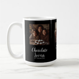 Black Chocolate Lovers Established 3 Photo Script コーヒーマグカップ