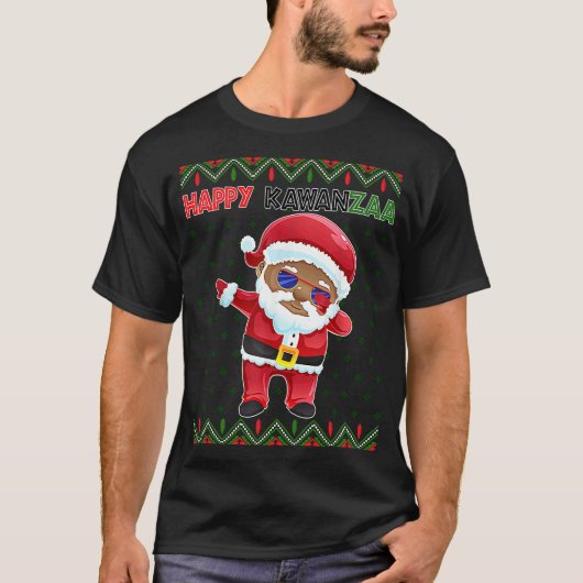 Black Christmas Happy Ugly Kwanzaa Merry African H Tシャツ (正面)