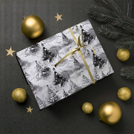 Black Christmas Pattern#3 ID1009 ラッピングペーパー