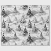 Black Christmas Pattern#3 ID1009 ラッピングペーパー (フラット)