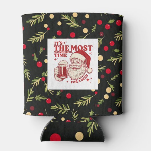 Black Christmas patterns 缶クーラー (裏面)