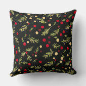 Black Christmas Patterns  4 Photo Collage クッション (裏面)