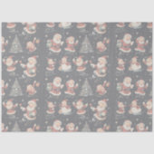 Black Christmas Santa Tree Snowman 薄葉紙 (正面)