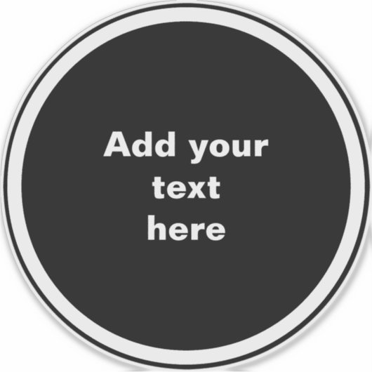 Black circle with white circle frame TEMPLATE,  シール (正面)