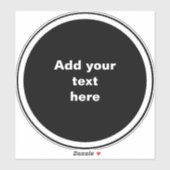 Black circle with white circle frame TEMPLATE,  シール (シート)