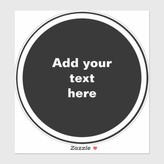 Black circle with white circle frame TEMPLATE,  シール (シート)