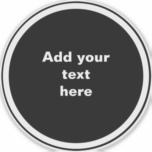 Black circle with white circle frame TEMPLATE,  シール (正面)