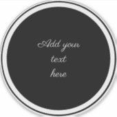 Black circle with white circle frame TEMPLATE,  シール (正面)