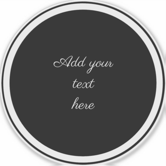 Black circle with white circle frame TEMPLATE,  シール (正面)