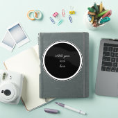 Black circle with white circle frame TEMPLATE,  シール (iPadカバー)