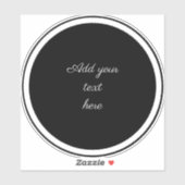Black circle with white circle frame TEMPLATE,  シール (シート)