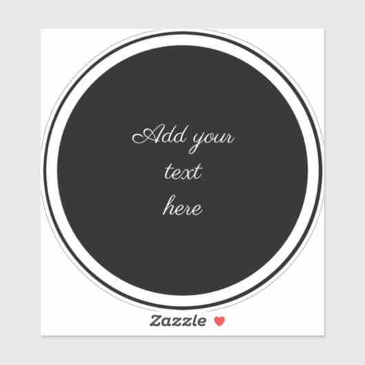 Black circle with white circle frame TEMPLATE,  シール (シート)