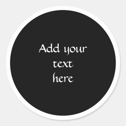 Black circle with white circle frame TEMPLATE,  ラウンドシール (正面)