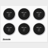 Black circle with white circle frame TEMPLATE,  ラウンドシール (シート)