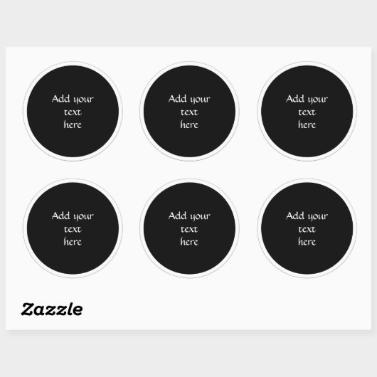 Black circle with white circle frame TEMPLATE,  ラウンドシール (シート)