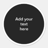 Black circle with white circle frame TEMPLATE,  ラウンドシール (正面)