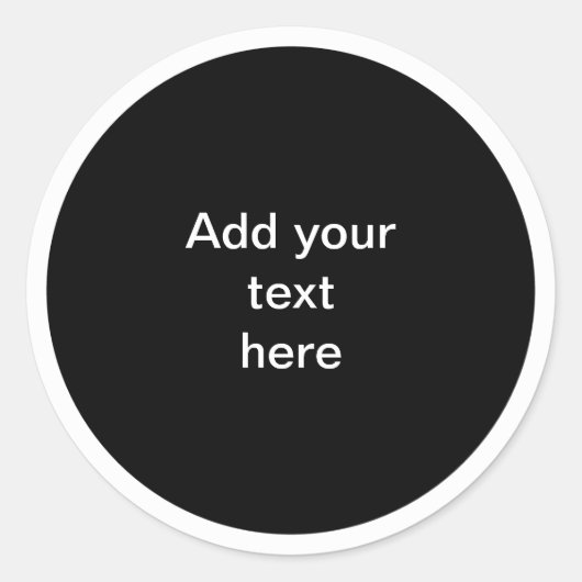 Black circle with white circle frame TEMPLATE,  ラウンドシール (正面)