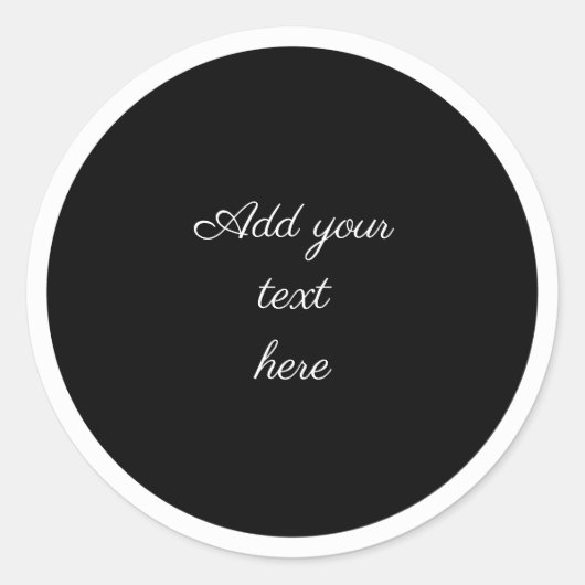 Black circle with white circle frame TEMPLATE,  ラウンドシール (正面)
