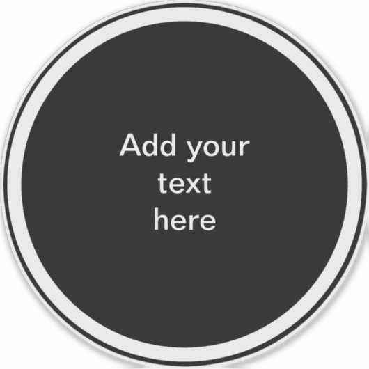 Black circle with white circle TEMPLATE, シール (正面)