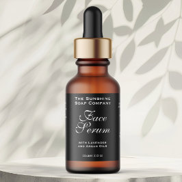 Black Classic Face Serum Dropper Bottle Label ラベル