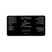 Black Classic Face Serum Dropper Bottle Label ラベル (正面)