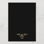 Black classic floral baby shower 招待状 (裏面)
