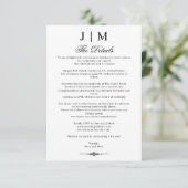 Black & Classic Monogram Wedding Reception エンクロージャーカード (スタンド正面)