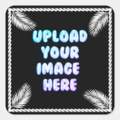 Black Classic Round Sticker with a Business Logo スクエアシール (正面)