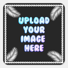 Black Classic Round Sticker with a Business Logo スクエアシール