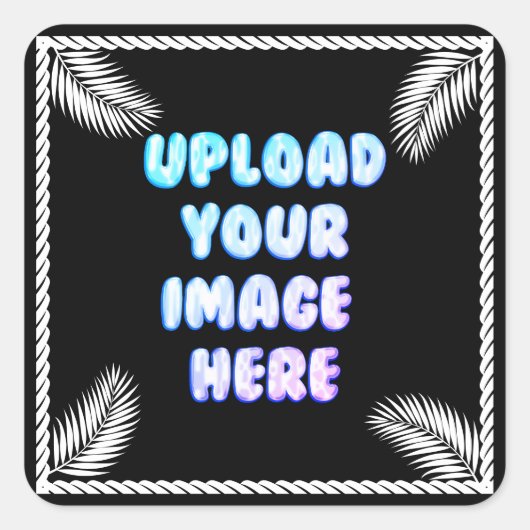 Black Classic Round Sticker with a Business Logo スクエアシール (正面)