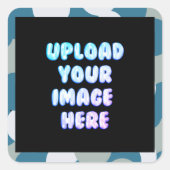 Black Classic Round Sticker with a Business Logo スクエアシール (正面)