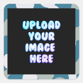 Black Classic Round Sticker with a Business Logo スクエアシール