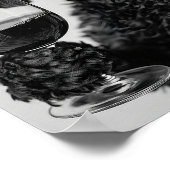 Black Cockapoo Drinking Wine Wall Art, Black and ポスター (角)