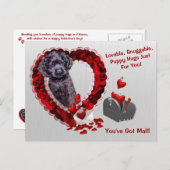 Black Cocker Spaniel #2 You've Got Mail Puppy Hugs シーズンポストカード (正面/裏面)