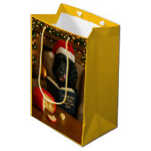 Black Cocker Spaniel Christmas gift bag   ミディアムペーパーバッグ (正面アングル)